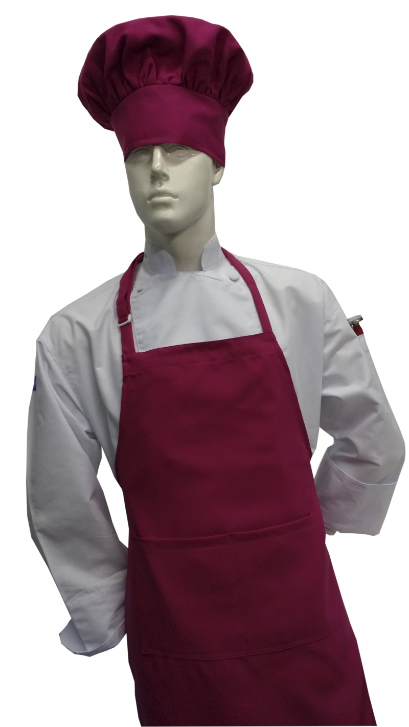  Chefskin -CHEFSKIN ADULT 4X APRON IN BURGUNDY 