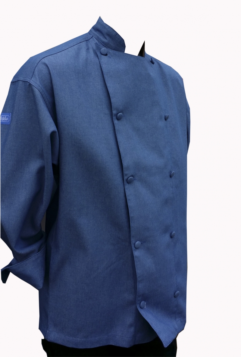  Chefskin -BEATIFUL ADULT LONG SLEEVE CHEF JACKET DENIM 