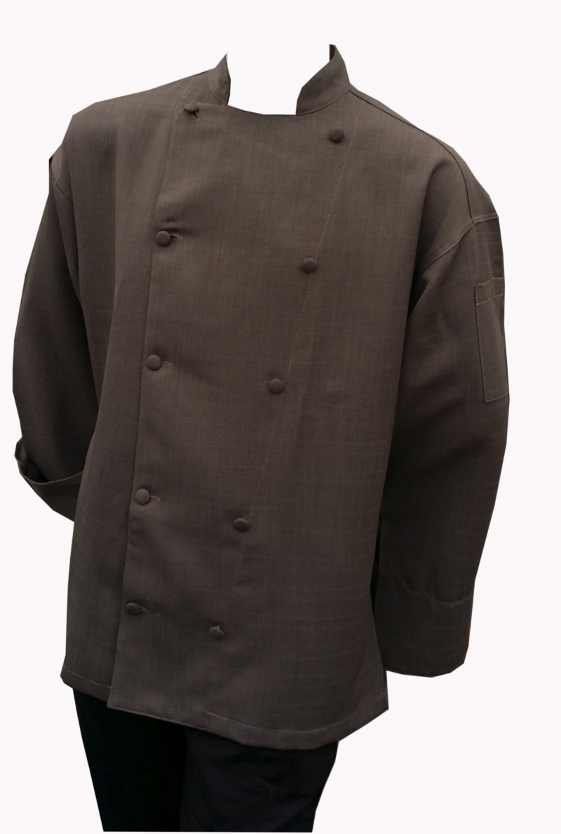 Chefskin -BEATIFUL  ADULT LONG SLEEVE CHEF JACKET CHOCOLATE 