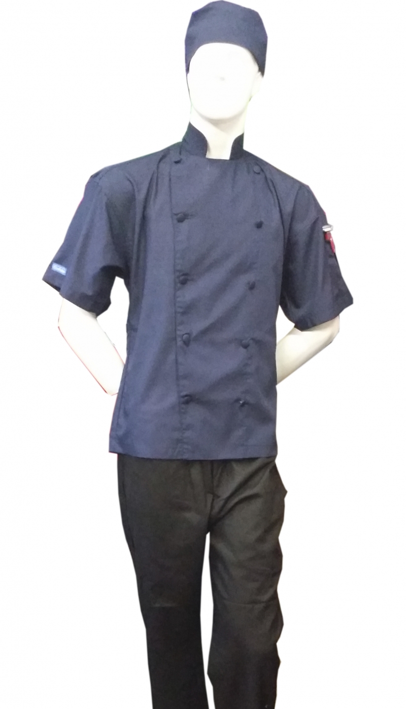  Chefskin -SHORT SLEEVE LIGHTWEIGHT JACKET - DENIM 